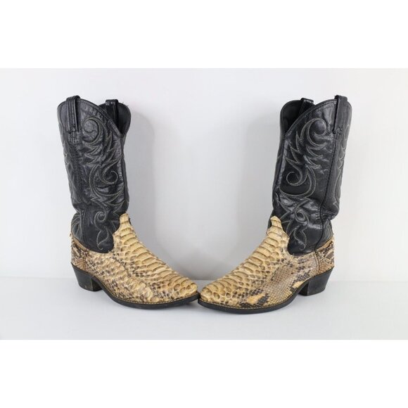 Vintage 90s Acme Mens Size EW Python Snakeskin Leather Cowboy